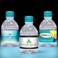 8 oz. Custom Label Spring Water w/ Berry Blue Flat Cap - Clear Bottle